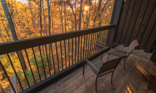 View of the fall foliage from the balcony