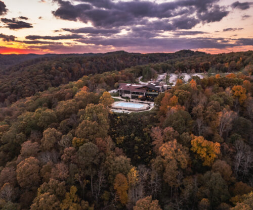 Aerial view of Shawnee during the fall