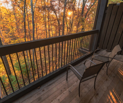 View of the fall foliage from the balcony