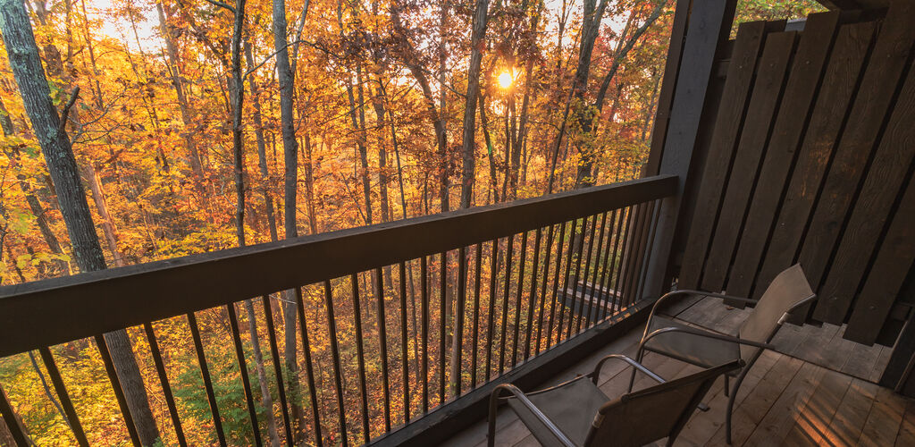 View of the fall foliage from the balcony