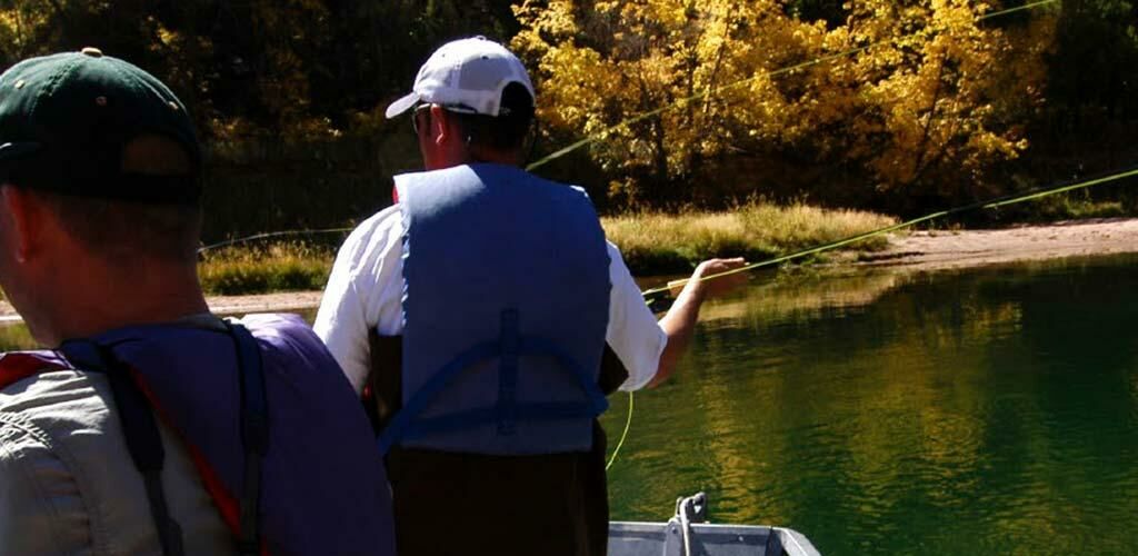 Two people fishing